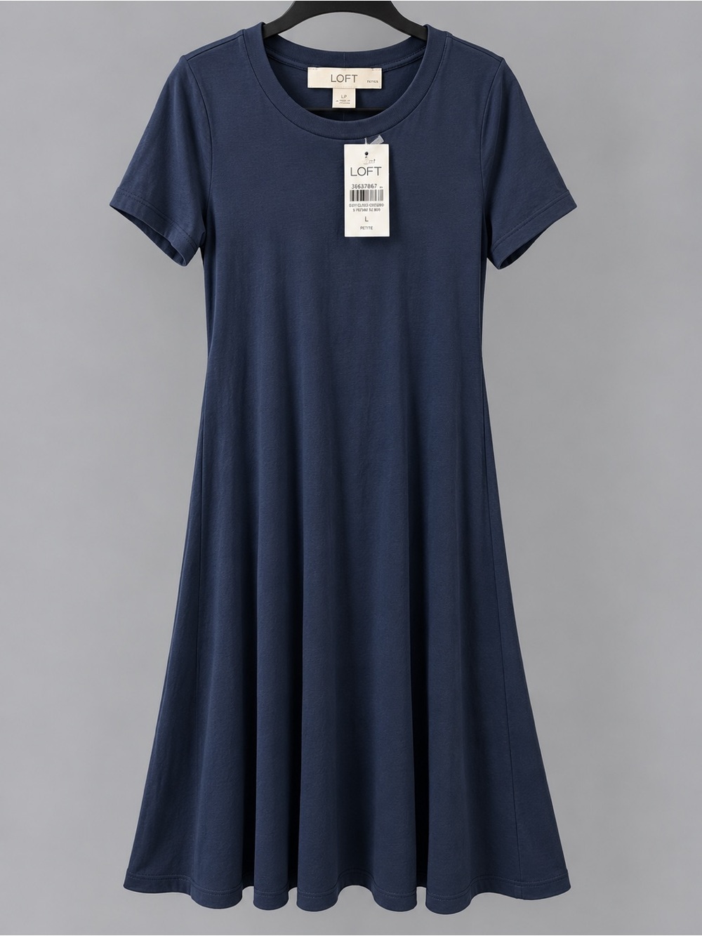 NWT LOFT Petites Navy Short Sleeve A-Line Maxi Dress LP